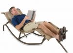 foot propelled rocking outdoor lounger