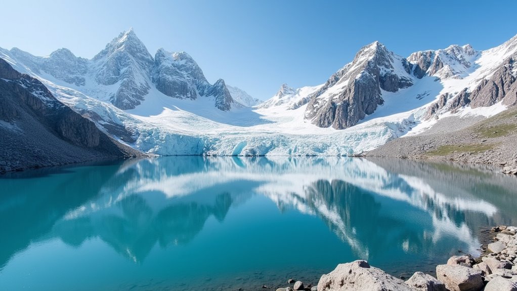 alpine lakes and glaciers