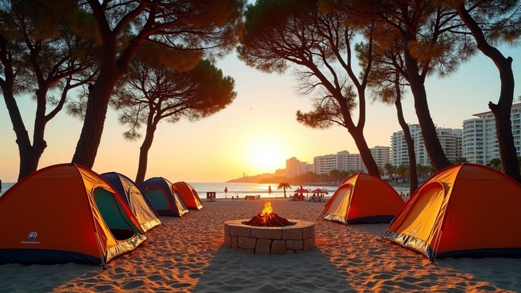 camping and city experience