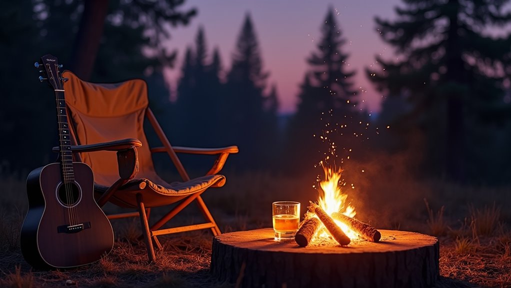 camping and relaxing outdoors