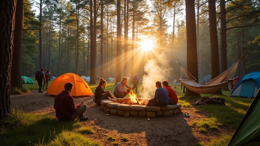 camping fun with friends