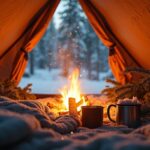 cozy winter camping experience