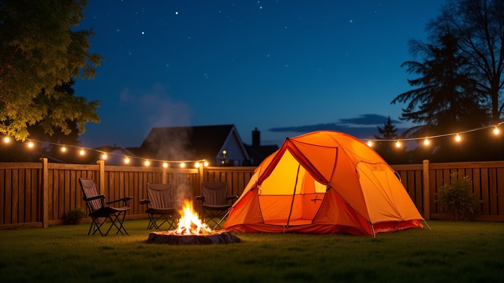 create a cozy backyard campsite