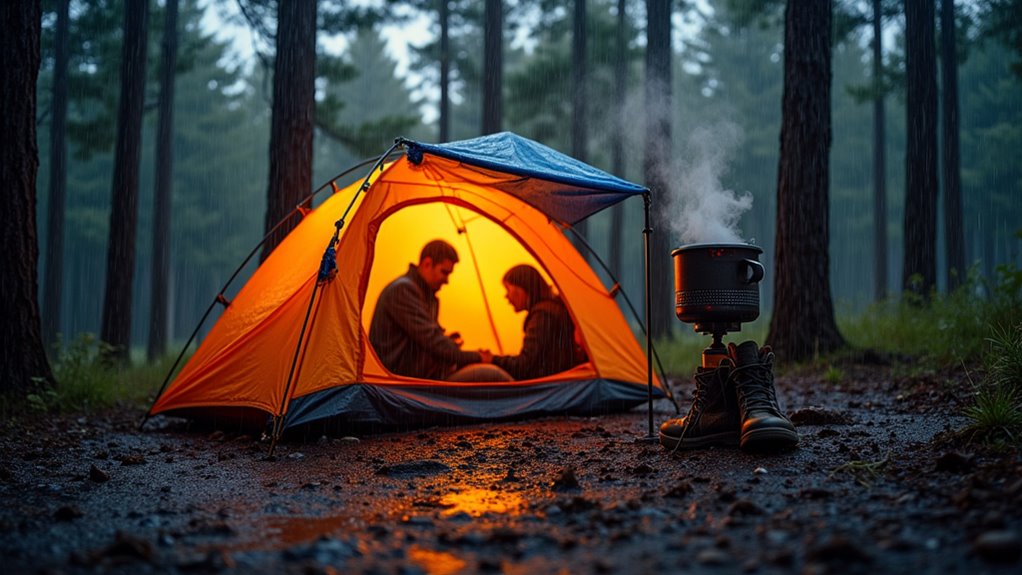 embrace rain enjoy camping