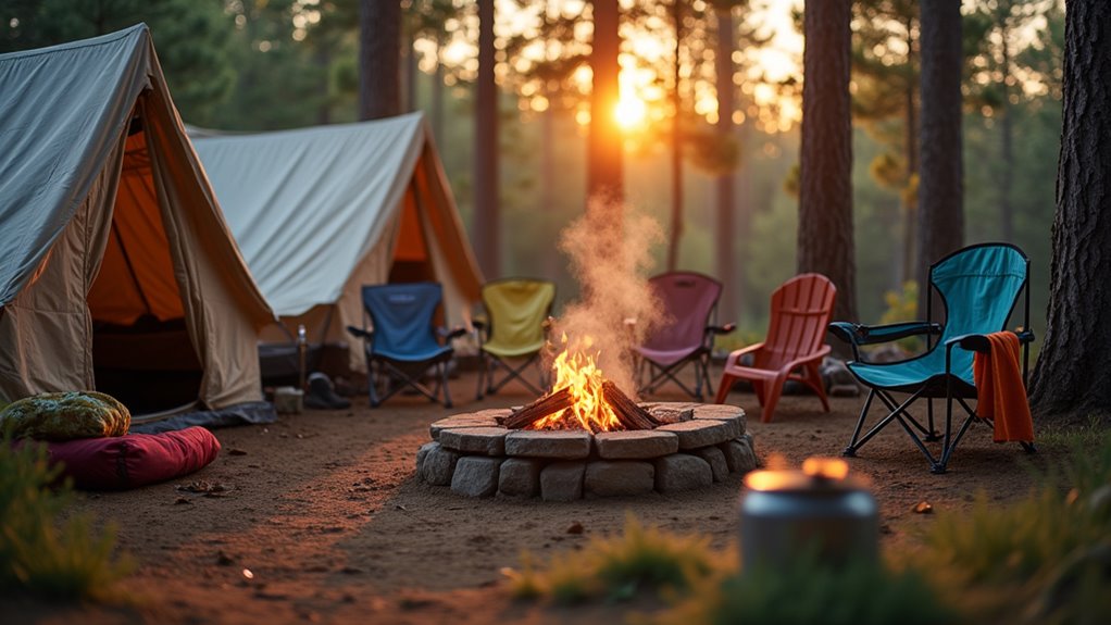 family and friends camping fun