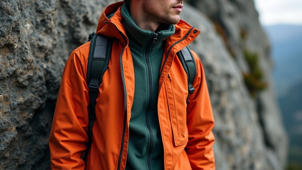 layered cold weather clothing