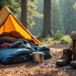 packing camping gear away