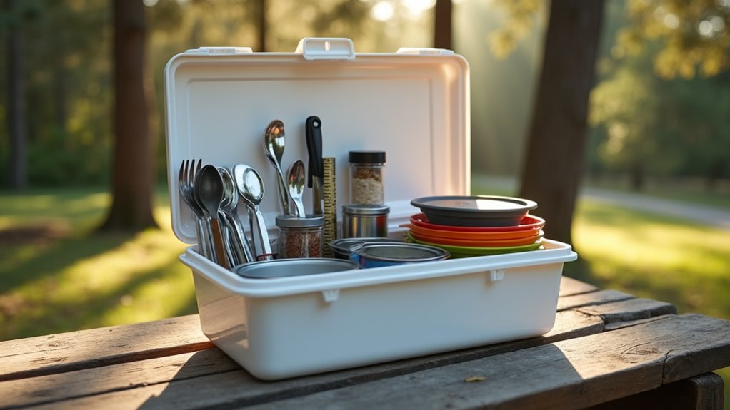 portable camp kitchen organization
