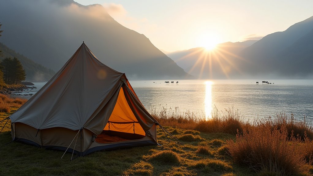 scenic camping by loch