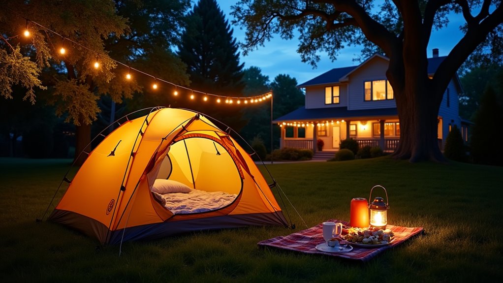 set up authentic outdoor sleeping