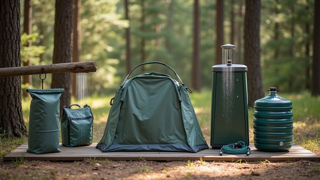seven camping shower types