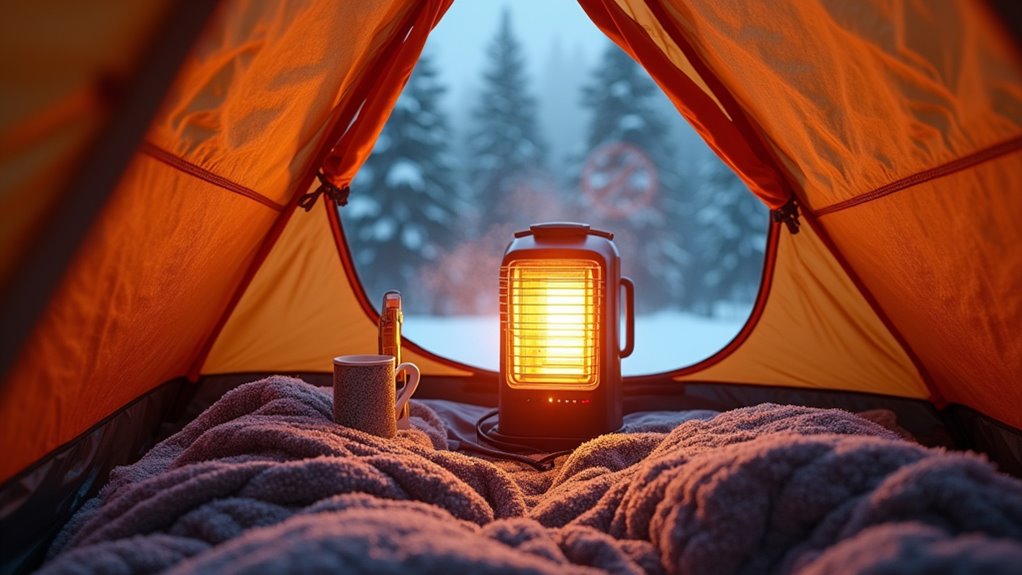 stay warm while camping