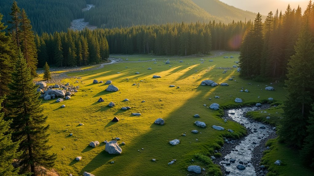 suitable campsite size and layout