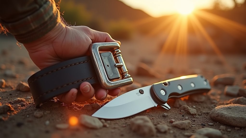 use belt buckles and knives