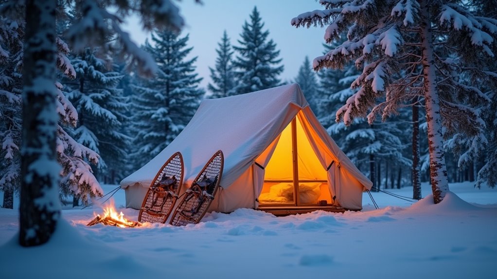 winter camping in maine
