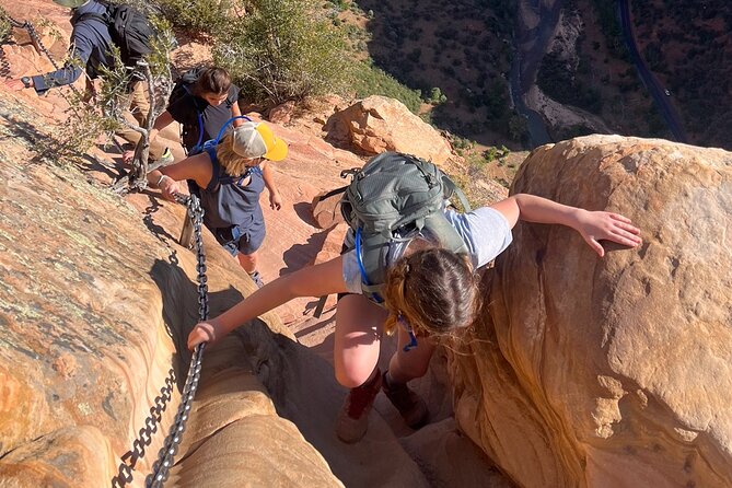 Zion national park angels landing guided hike permit included starting point: zion canyon visitor center