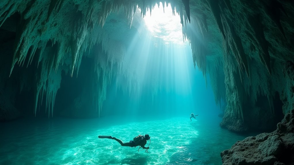 dangerous underwater cave exploration