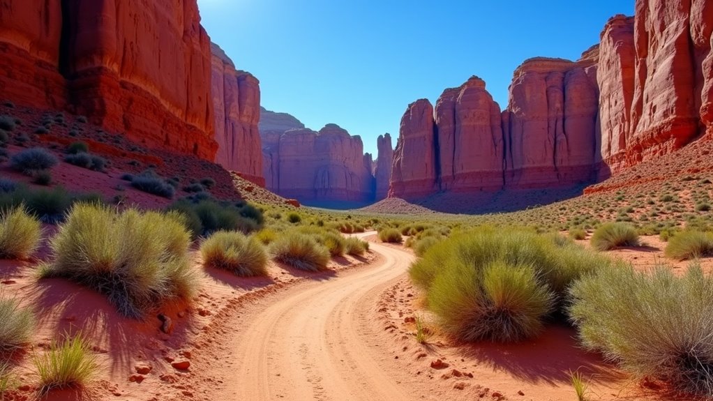 desert hiking on trails