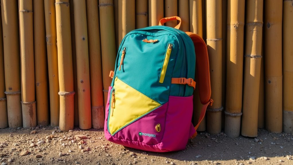 sustainable vibrant functional travel pack