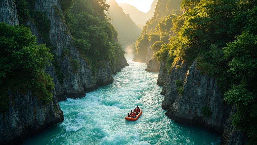 unique asian white water rafting
